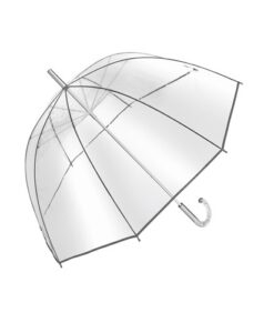 Retro transparent paraply med buet håndtag