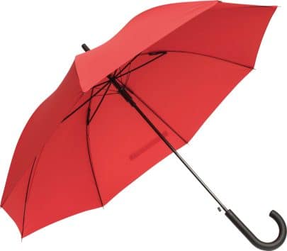 Rød Maggie stokparaply med automatisk åbning og windproof konstruktion