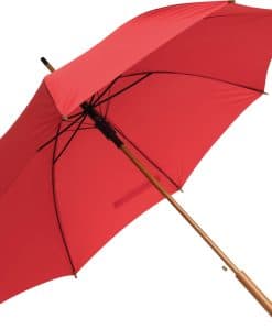 Rød paraply træskaft