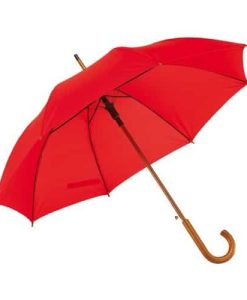 Rød paraply træskaft