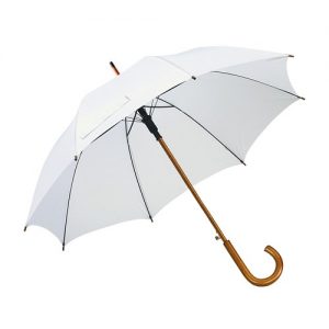 Hvid paraply træhåndtag