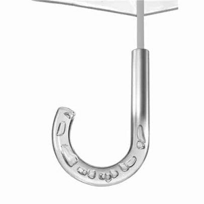 Buet håndtag på retro transparent paraply