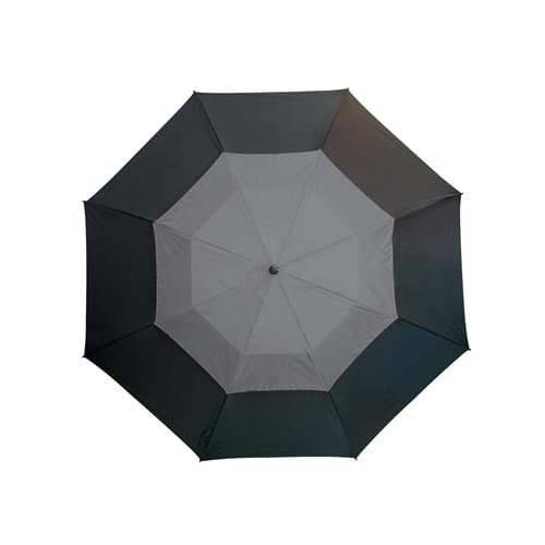 Stor grå paraply m. dobbelt skærm 132 cm - Herkules