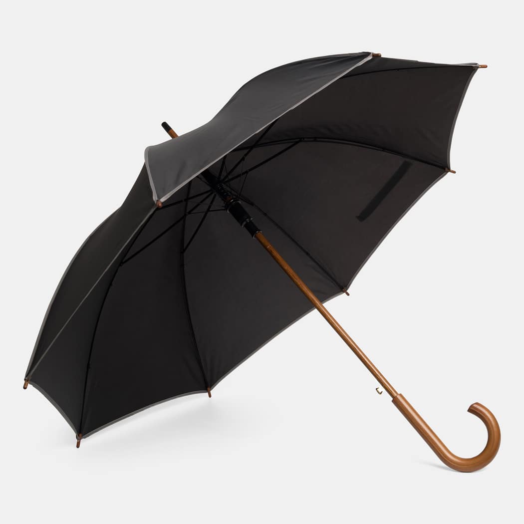 Paraply sort og grå finder du billigt her - Dance
