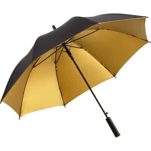 Billede af Stor automatisk sort luksus paraply med Gold - Luxury