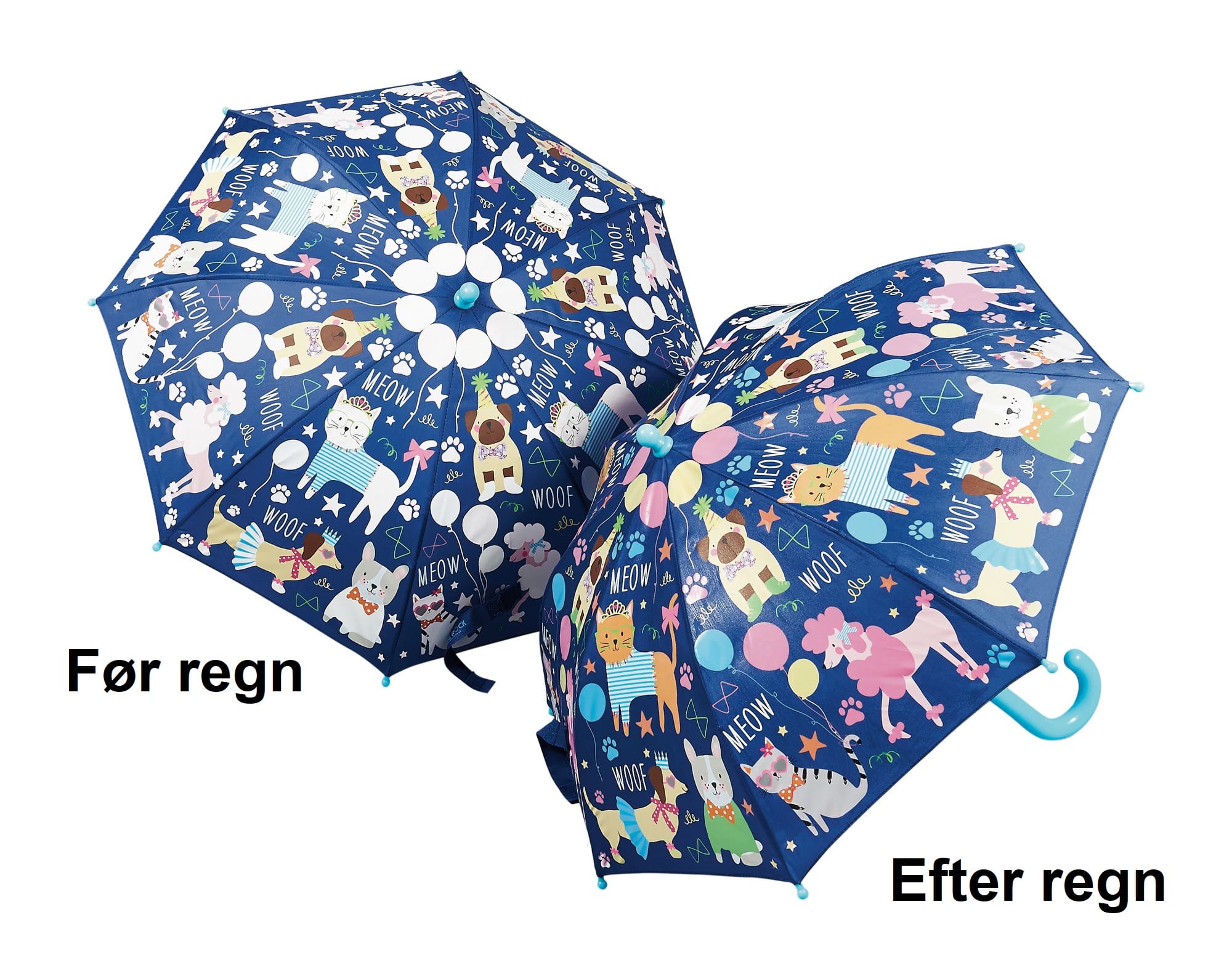 Paraply til børn med kæledyr som skifter farve - Fun4Rain