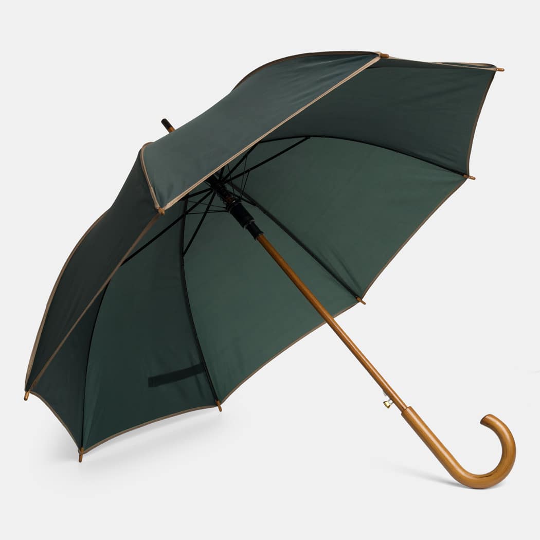Stor beige paraply med træhåndtag fra paraply serie - Dance