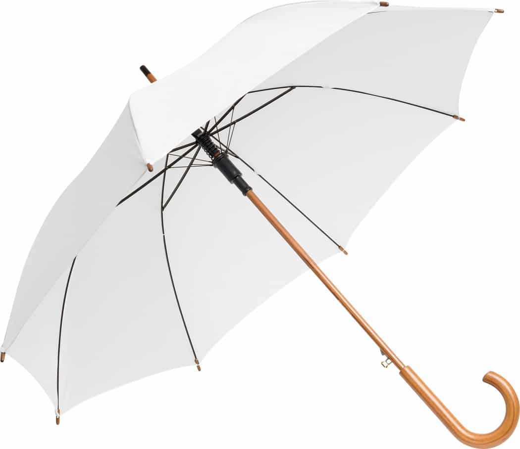 Se Brude paraply med træhåndtag 15 forskellige her - Oscar hos Paraplybutik.dk