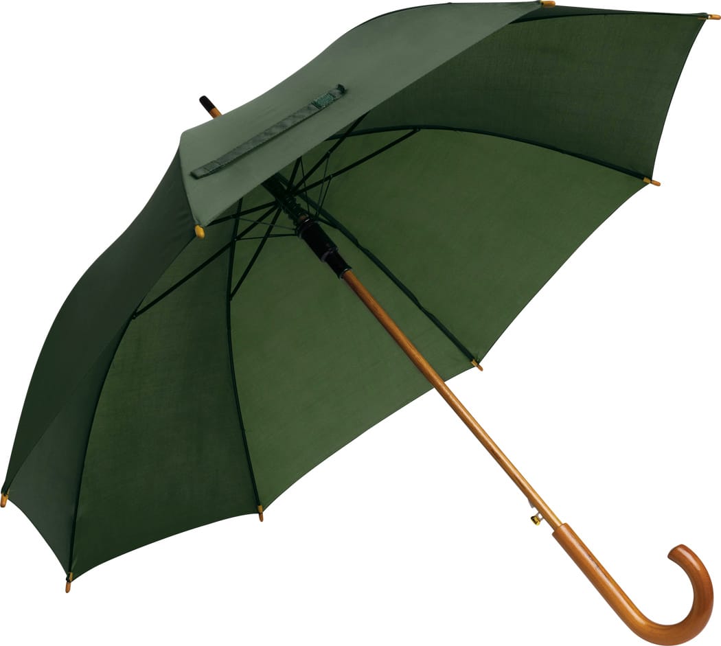 Se Automatisk paraply åbning mørke grøn stok paraply - Oscar hos Paraplybutik.dk