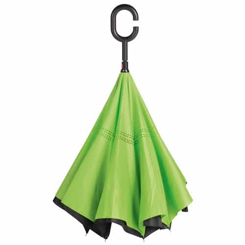 Lime grøn omvendt paraply billigt leveret til pakkeshop - Emma