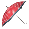 rød paraply med prikker