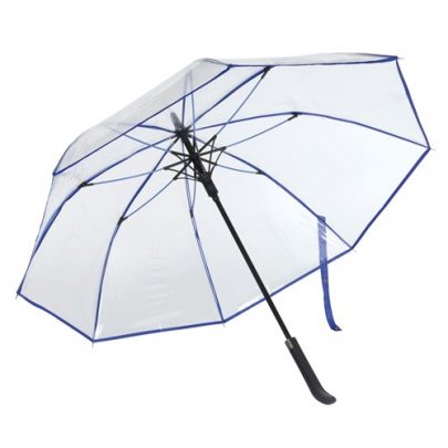 Blå gennemsigtig paraply