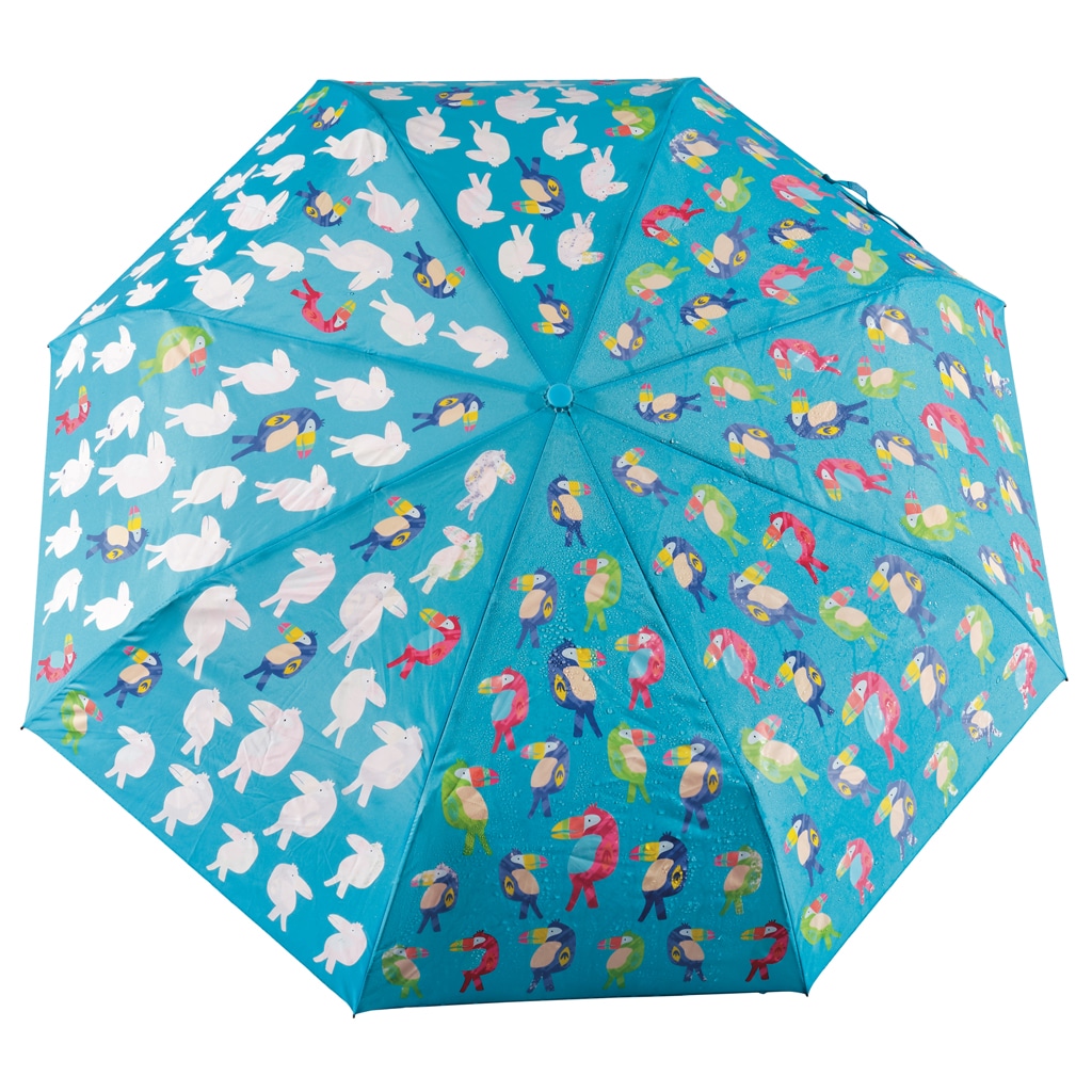 Toucan stor børne paraply der kan skifte farve i regn