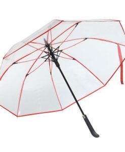 transparent paraply rød