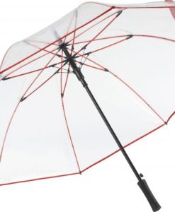 Rød transparent paraply