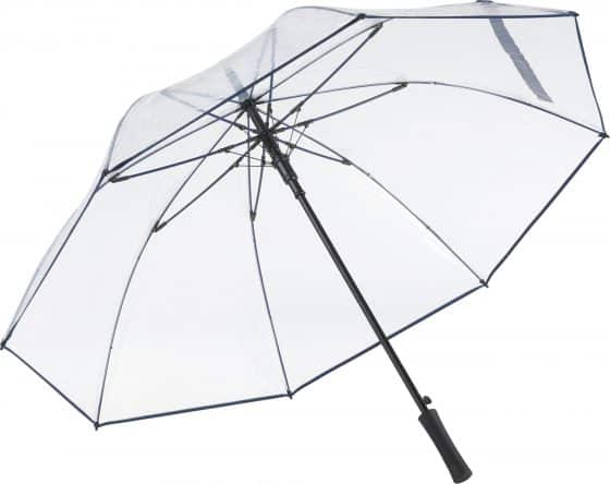 Gennemsigtige paraplyer - Blå - 120 cm i diameter - Paraplybutik.dk