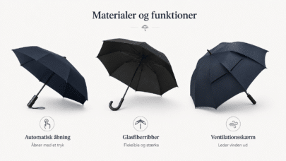 Golfparaply med ventilationsåbning i skærmen